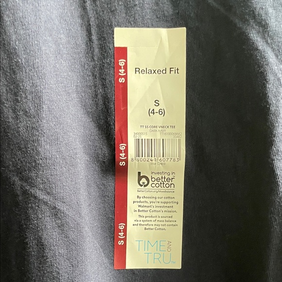 Basics: Women's Navy V-Neck Top - 100%‎ Cotton! - Picture 3 of 7